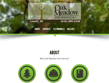 Tablet Screenshot of oakmeadowtreeservice.com